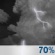 Sunday Night: A slight chance of showers and thunderstorms before 8pm, then showers and thunderstorms likely. Mostly cloudy, with a low around 59. Chance of precipitation is 70%. Sunday Night: Slight Chance Showers And Thunderstorms then Showers And Thunderstorms Likely
